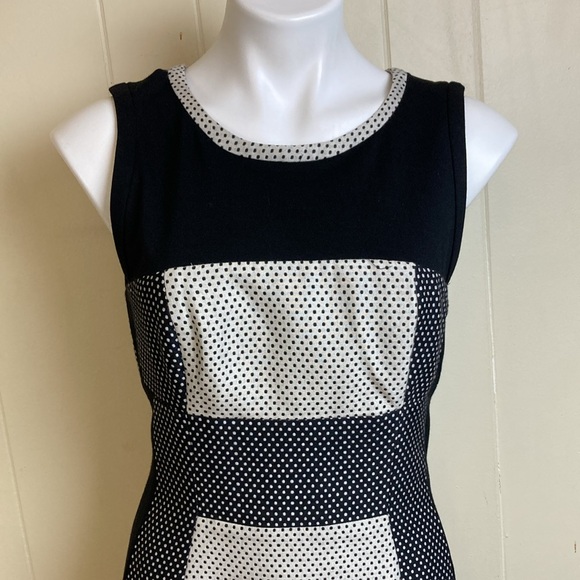 Yoana Baraschi Anthropologie Polka Dot Sheath Dress Size 8 NWT New Black Fitted - Picture 2 of 8